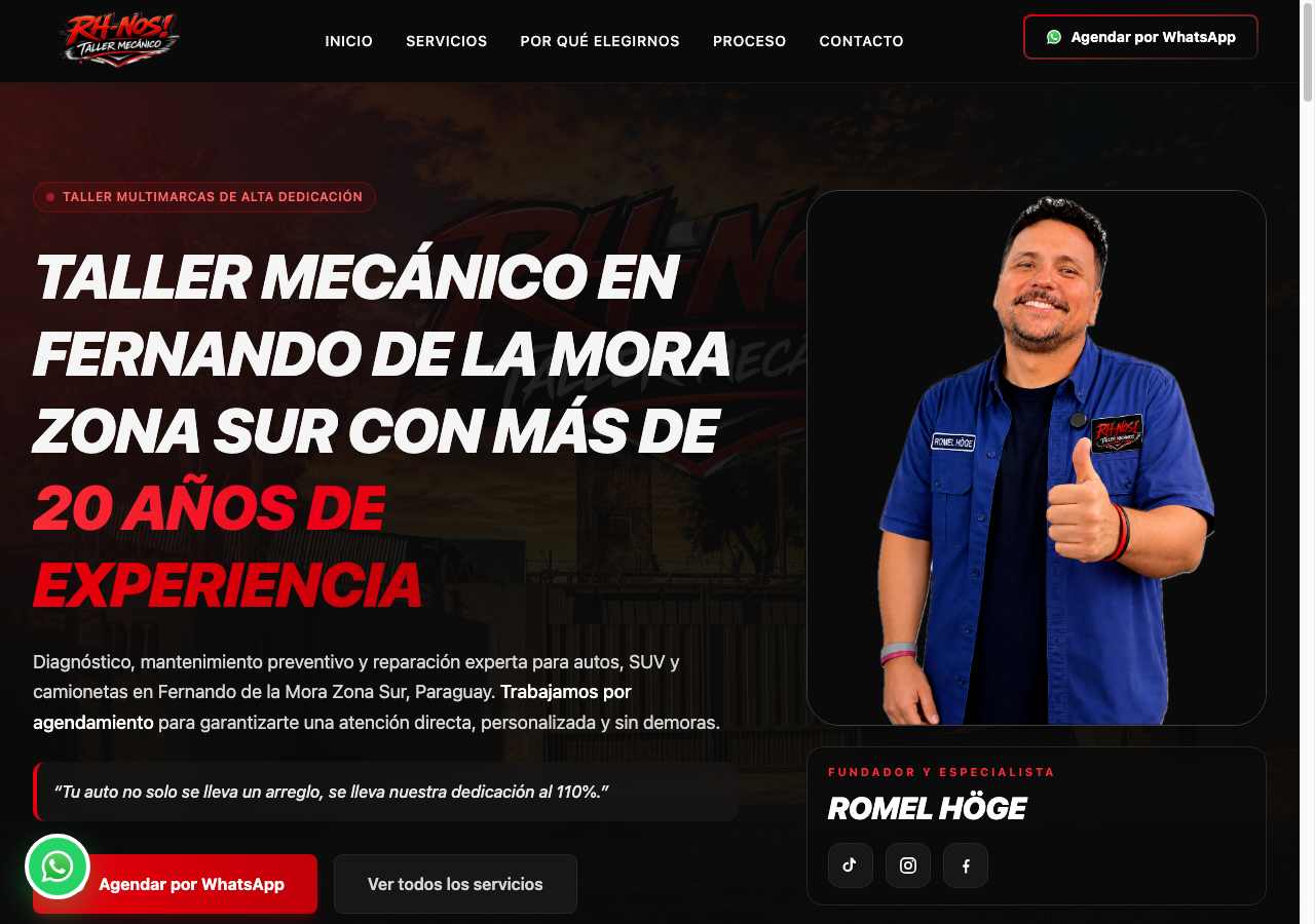 Sitio web RHNOS